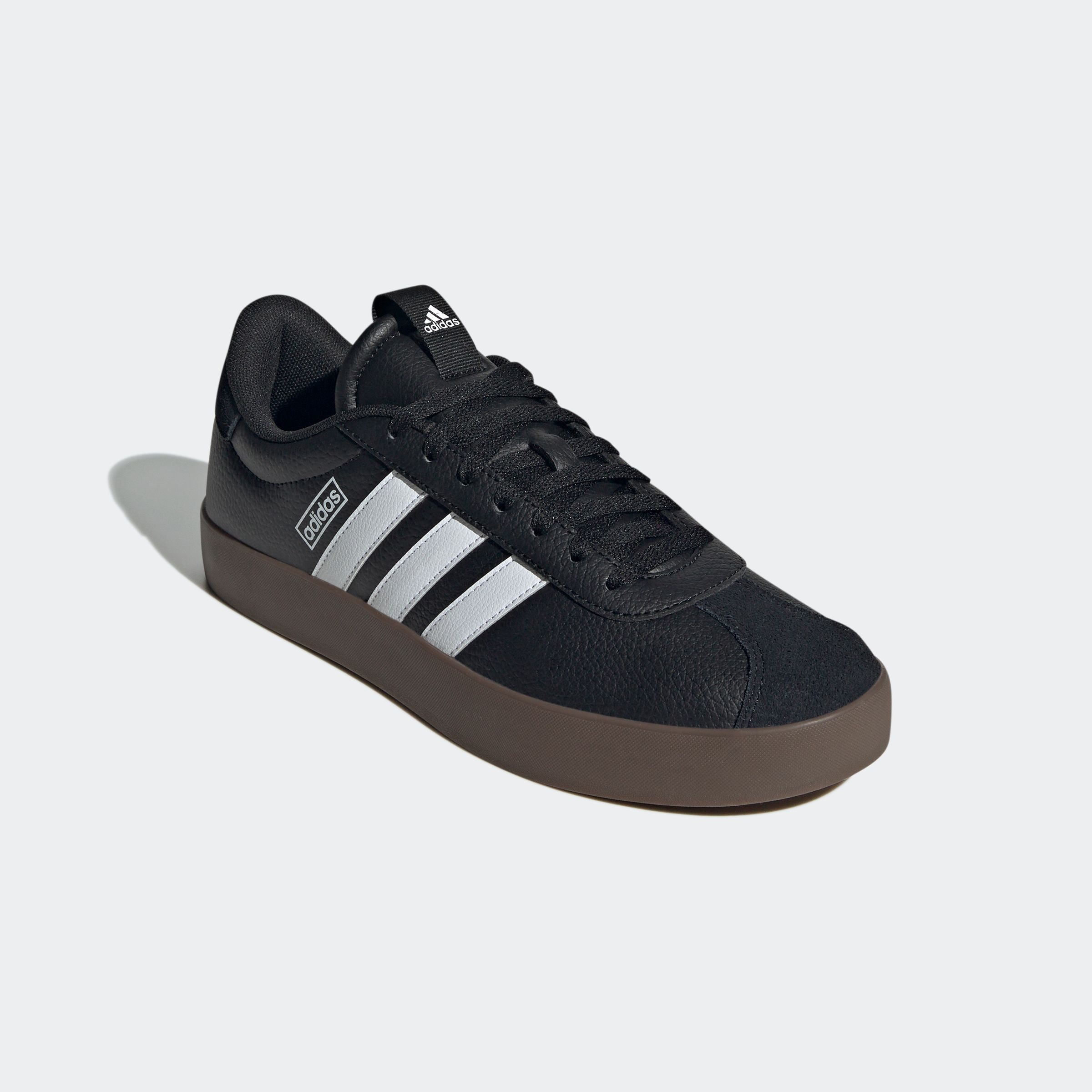 Sneaker ADIDAS SPORTSWEAR "VL COURT 3.0", Herren, Gr. 48, schwarz-weiß (core schwarz, cloud weiß, gum5), Leder, Synthetik, Schuhe Sneaker, inspiriert vom Design des adidas samba