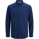 Karohemd JACK & JONES PLUSSIZE "JJEGINGHAM TWILL SHIRT L/S NOOS PLS" Gr. XXXL, N-Gr, blau (navy blazer) Herren Hemden Langarm