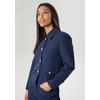 Kurzblazer ANISTON SELECTED, Damen, Gr. 36, blau (dunkelblau), Web, Obermaterial: 95% Polyester, 5% Elasthan. Futter: 100% Polyester, unifarben, elegant, lässig geschnitten taillenbedeckt, Langarm, Blazer, mit rosegoldfarbenen Knöpfen
