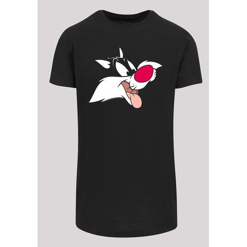 „Kurzarmshirt F4NT4STIC „“Herren Looney Tunes Sylvester with Shaped Long Tee““ Gr. XS, schwarz (black) Herren Shirts T-Shirts“