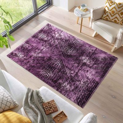 Teppich AYYILDIZ TEPPICHE "ELITE 8801", lila, B:120cm H:6mm L:170cm, Polyester, Teppiche, Pflegeleicht / Strapazierfähig / Trend Colors Image