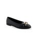 Women's Bia Casual Flat by Aerosoles in Black Leather (Size 8 M)