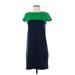 Tommy Hilfiger Casual Dress - Shift Crew Neck Short sleeves: Green Print Dresses - Women's Size X-Small