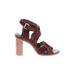 Joie Heels: Burgundy Print Shoes - Women's Size 38.5 - Open Toe