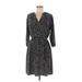 Collective Concepts Casual Dress - Shirtdress: Black Leopard Print Dresses - Women's Size Medium