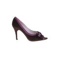 Ramon Tenza Heels: Slip-on Stiletto Cocktail Party Purple Shoes - Women's Size 8 1/2 - Peep Toe