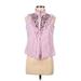 Sleeveless Button Down Shirt: Pink Tops - Women's Size Medium