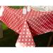 55"x94" PEVA Vinyl Red Polka Dots Tablecloth With Flannel Backing Table Cover Waterproof