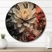 Designart "White Peach Abstract Still Lifes" Abstract Still Lifes Oversized Wood Wall Clock