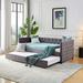 Double Tufted Nailhead Sofa Bed - Velvet Sofa Bed and Trundle