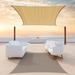 ColourTreeUSA Square Custom Size Sand Beige Sun Shade Sail HDPE Mesh Fabric Screen Canopy UV Block 190 GSM