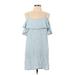 Romeo & Juliet Couture Casual Dress - Mini Scoop Neck Sleeveless: Blue Dresses - Women's Size Large