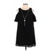 As U Wish Casual Dress - Shift: Black Solid Dresses - Women's Size Medium