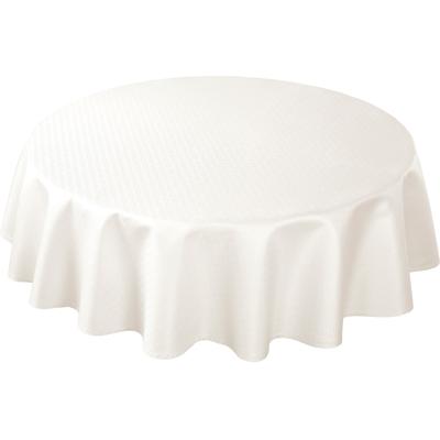 Tischdecke CURT BAUER "3947 Riga, rund, mit Rautenmotiv, Damast-Tischwäsche", weiß (sanftes weiß), Ø:140cm, Damast-Halbzwirn, Tischdecken, aus 59% Baumwolle, 41% Polyester, merzerisiert, mit Fleckschutz Image