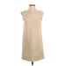 Zara Collection Casual Dress - Mini Crew Neck Sleeveless: Tan Solid Dresses - Women's Size Small