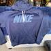 Nike Shirts | Nike Royal Blue Nike Logo Dri-Fit Hoodie Pullover Sweatshirt Size L Comfort Lrg | Color: Blue/Silver | Size: L