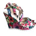 Nine West Shoes | Nine West Tropical Wedge Sandals | Color: Blue/Pink | Size: 8.5