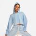 Nike Tops | Nike Yoga Luxe Women's Plus Fleece Hoodie Cropped Relaxed Fit Tie Dye Blue 1x | Color: Blue | Size: 1x