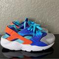 Nike Shoes | Nike Air Huarache Ultra Shoes 2015 Size 6.5 Gray Blue With Lightning Print | Color: Blue/White | Size: 6.5