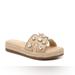 Jessica Simpson Shoes | Jessica Simpson Danalea Sandals Women's 9.5m Tan Raffia Espadrille Slide Jeweled | Color: Tan | Size: 9.5