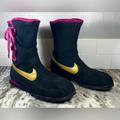 Nike Shoes | Nike Sakami Girls Winter Boots Size 6.5y. Side Lace-Up Casual Fleece Lined | Color: Black/Pink | Size: 6.5g