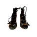 Nine West Shoes | Nine West Floral Laceup Heels Size 12m | Color: Black | Size: 12