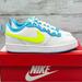 Nike Shoes | Nike Court Borough Low 2 Gs Shoes Size 6y / Women 7.5 White Volt Blue New | Color: Blue/White | Size: 7.5