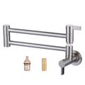 ARCORA Brass Wall Mounted Pot Filler Kitchen Faucet w/ Double-Handle in Gray | 7.6 H x 23.6 W x 4 D in | Wayfair AR7105900