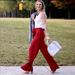 Anthropologie Pants & Jumpsuits | Maeve Anthropologie Red Wide Leg Dramatic Flow Pant | Color: Red | Size: 14