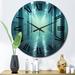 Design Art Wondering Through The Woods Wall Clock Metal in Blue | 23 H x 23 W x 1 D in | Wayfair CLM85744-C23