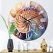 Design Art Seashell Symphony II Metal Wall Clock Metal in Blue/Brown/Gray | 23 H x 23 W x 1 D in | Wayfair CLM103757-C23