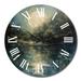 Design Art Mysterious Misty Sunset Over Teal Lake III Metal Wall Clock Metal in Blue/Gray/Green | 29 H x 29 W x 1 D in | Wayfair CLM90504-C29