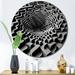 Design Art Through The Rabbit Hole Black White Maze I Wall Clock Metal in Black/White | 16 H x 16 W x 1 D in | Wayfair CLM84591-C16