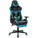 Costway Massage Gaming Chair Reclining Racing Chair High Back W/Lumbar Support Footrest in Black/Blue | 53 H x 30 W x 30 D in | Wayfair HW56577BL