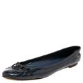 Gucci Shoes | Gucci Navy Blue Patent Leather Ballet Flats Size 36.5 | Color: Blue | Size: 36.5