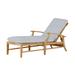 Summer Classics Croquet 66.5" Long Reclining Single Chaise w/ Cushions Wood/Solid Wood in Brown/White | Outdoor Furniture | Wayfair 28234+C047749N