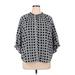 Ruby Rd. Long Sleeve Blouse: Gray Polka Dots Tops - Women's Size X-Large