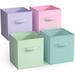 Ebern Designs Cube Fabric Storage Bin Set Fabric in Pink/Green/Blue | 11 H x 10.5 W x 10.5 D in | Wayfair 7A793E4112384DC1B6436228668FB994