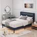 Ivy Bronx Katelijne Bed Upholstered/Metal/Linen in Blue | 45.28 H x 60.43 W x 85.43 D in | Wayfair 9A82BB94780140AC8D4DE522BB5A2067