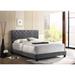 House of Hampton® Jawdat Solid Wood+MDF Bed Upholstered in Gray/White | 48 H x 58 W x 77 D in | Wayfair 787CDAD0324A4F58BB2FBB4C7389D1F3