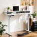 Inbox Zero Lynice 55.12" W Height Adjustable Rectangular Standing Desk Wood/Metal in White | 55.12 W x 23.62 D in | Wayfair