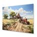 August Grove® Barns Rustic Charm VIII - Farmhouse Metal Wall Art Living Room Metal in Blue/Green/Red | 16 H x 32 W x 1 D in | Wayfair