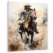 Union Rustic Cowboy Prairie Wind I - Cowboys Metal Wall Art Living Room Metal in Brown/Gray | 20 H x 12 W x 1 D in | Wayfair