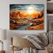 Millwood Pines Bold Canyon Mirage III - Canyon Metal Wall Art Living Room Metal in Black/Blue/Orange | 12 H x 20 W x 1 D in | Wayfair