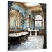 Winston Porter Bathroom Elegant Monochrome - Bathroom Metal Wall Decor Metal in Blue/Green | 32 H x 24 W x 1 D in | Wayfair