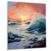 Highland Dunes Orange Teal Coastal Waves II - Coastal Waves Metal Wall Decor Metal in Blue/Green/Orange | 32 H x 16 W x 1 D in | Wayfair