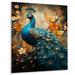 Dakota Fields Teal Gold Emerald Peacock Drips - Animals Metal Art Print Metal | 20 H x 12 W x 1 D in | Wayfair 0872E7E62A4745A89C2C722309F76B70