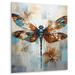 August Grove® Teal Animal Turquoise Dragonfly Drips II - Animals Dragonfly Metal Wall Decor Metal in Blue/Green | 32 H x 16 W x 1 D in | Wayfair