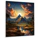 Millwood Pines Egypt Majestic Pyramids I - Egypt Metal Wall Decor Metal in Blue/Brown/Gray | 32 H x 16 W x 1 D in | Wayfair