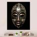 Bungalow Rose Ethnical Traditional African Mask V - African Tribal Metal Wall Decor Metal in Black/Brown/Green | 32 H x 24 W in | Wayfair
